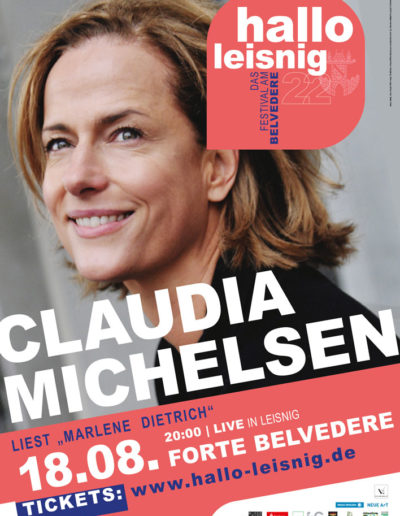 Schauspielerin Claudia Michelsen zur Lesung im Forte Belvedere Leisnig zum Festival Hallo Leisnig